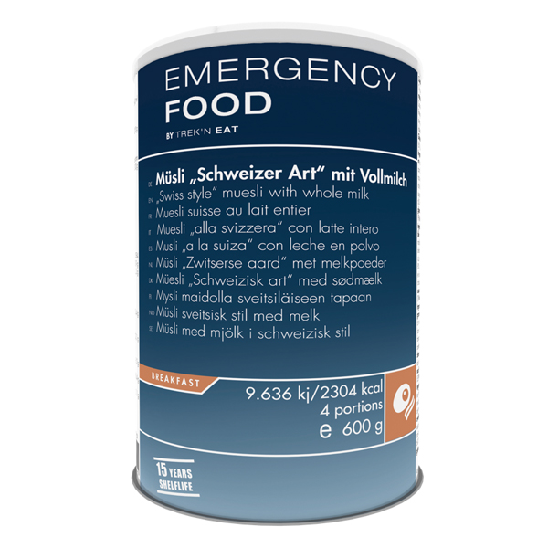 Emergency Food | Swiss Muesli with Milk| Frystorkad mat | 600g