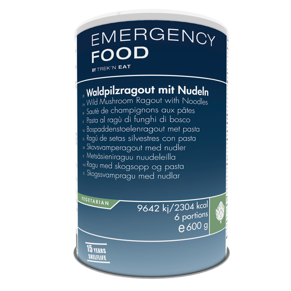 Emergency Food | Wild Mushroom Ragout with Noodles | Frystorkad mat | 600g