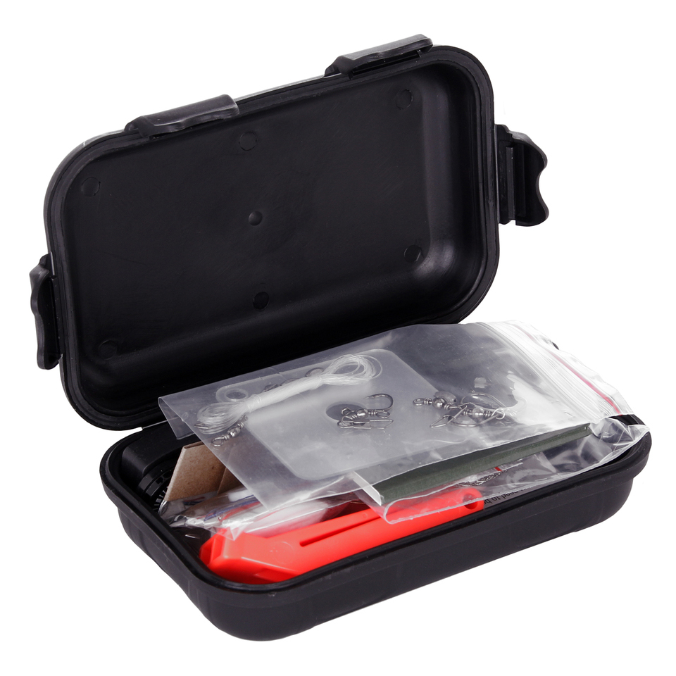 Combat survival kit waterproof Svart