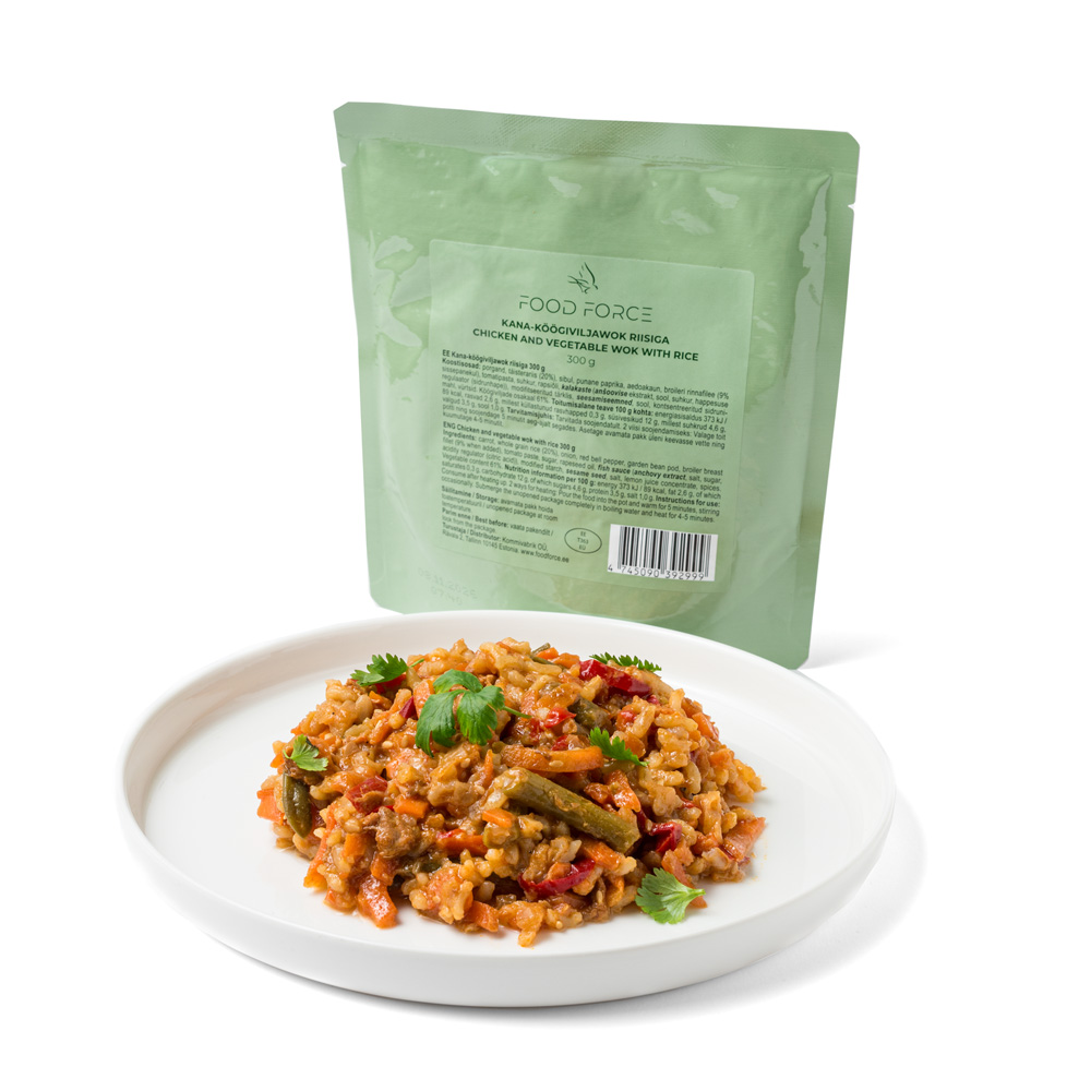Food Force | Chicken and Vegetable wok with Rice | MRE | 300g