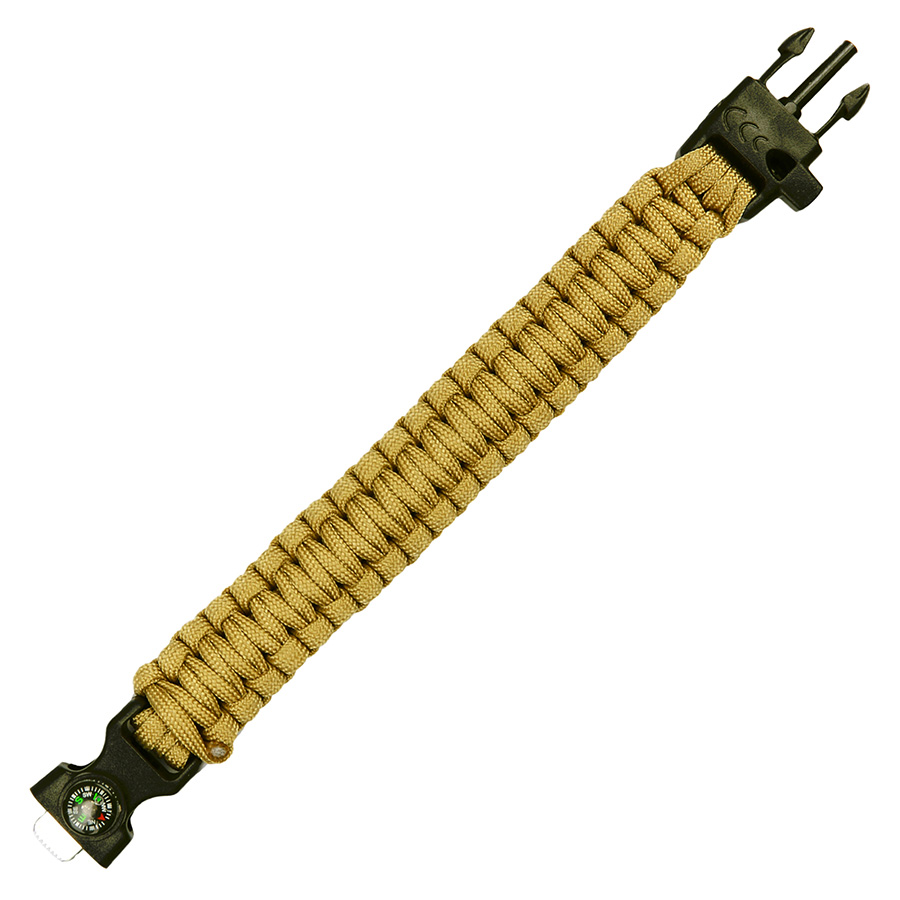 Paracord survival compass 8 inch Coyote