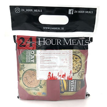24 Hour Meals | Adventure pack Lightweight Menu 1 | Freeze-dried food | 900g