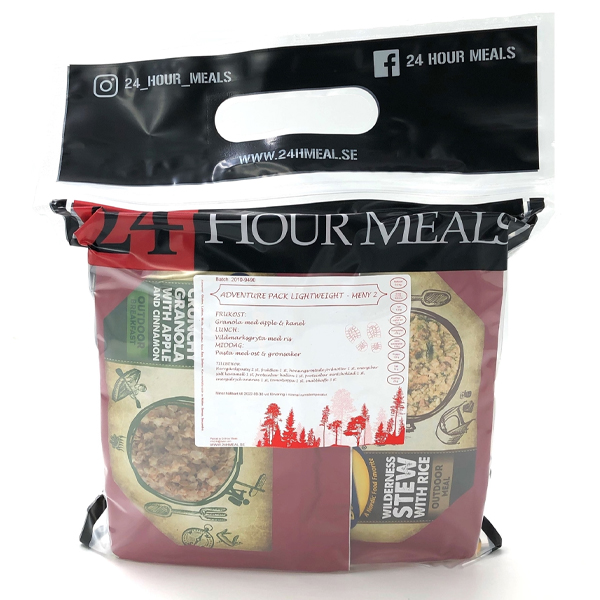 24 Hour Meals | Adventure pack Lightweight Meny 2 | Frystorkad mat | 900g