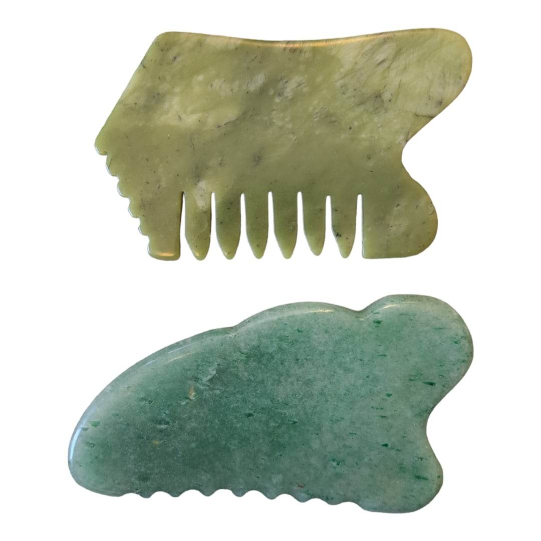 Gua Sha -Green jade Comb