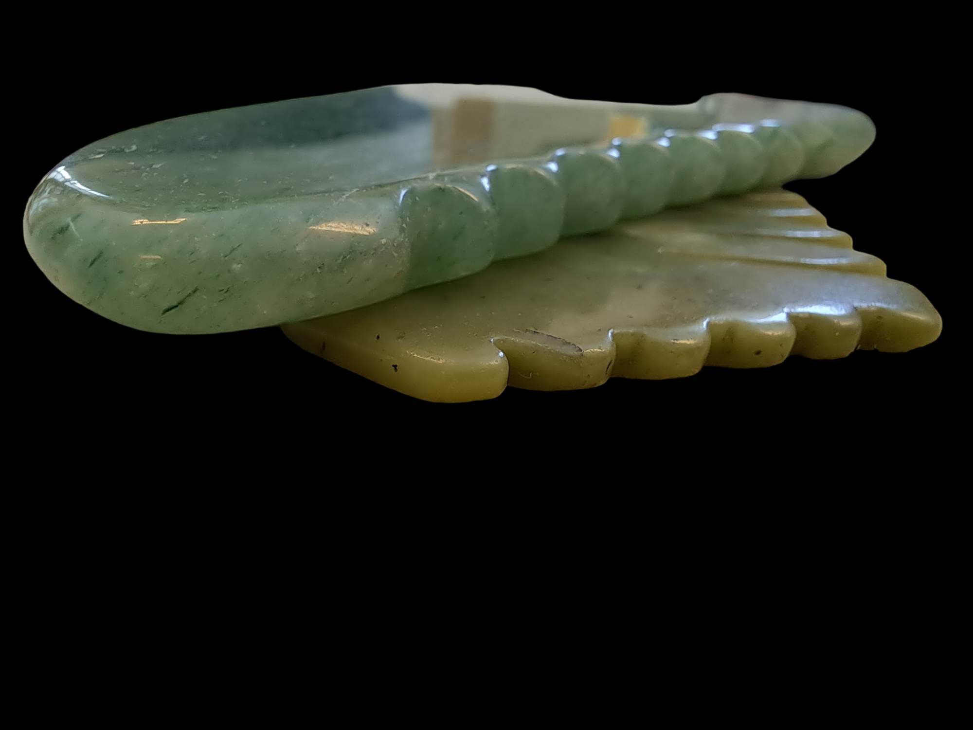 Gua Sha -Green jade Comb - 6