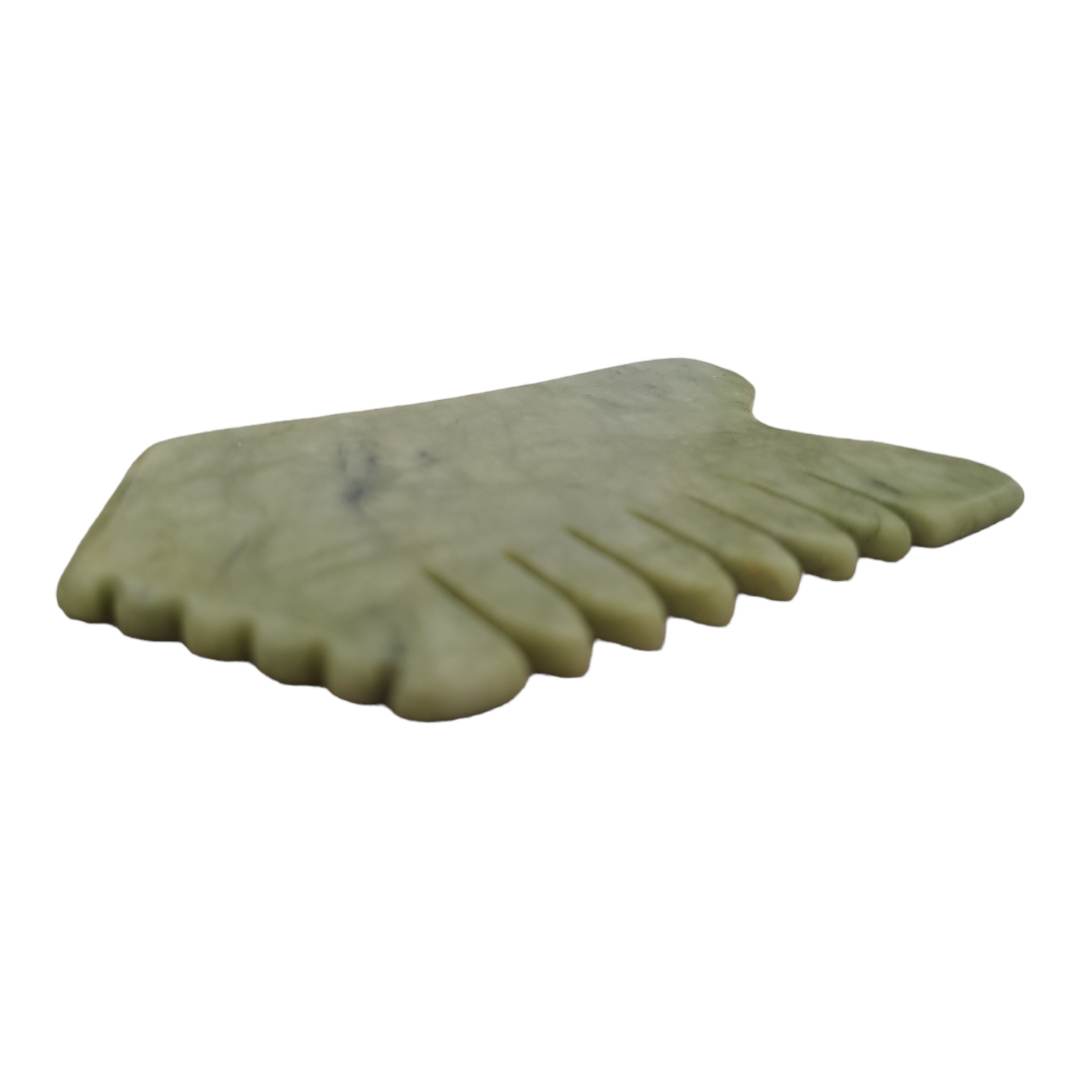 Gua Sha -Green jade Comb - 3
