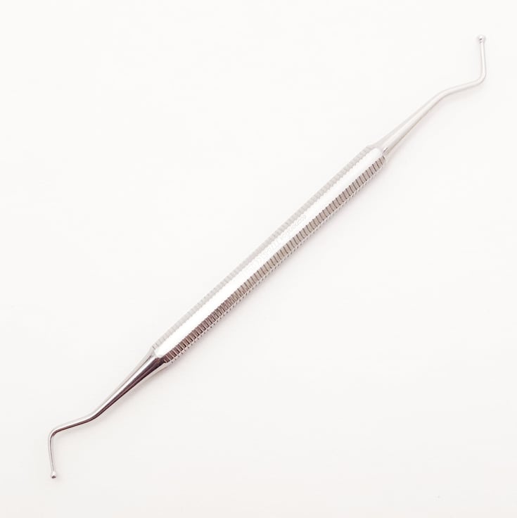 Palperpenna, fast, böjd, dubbelsidig 12,5 cm lång 1,7 resp 2 mm kula