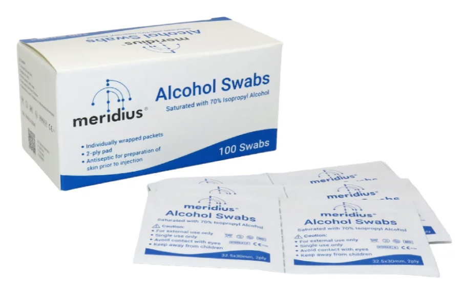 Spritservetter, Injektionstorkar, Spritsuddar från Meridius