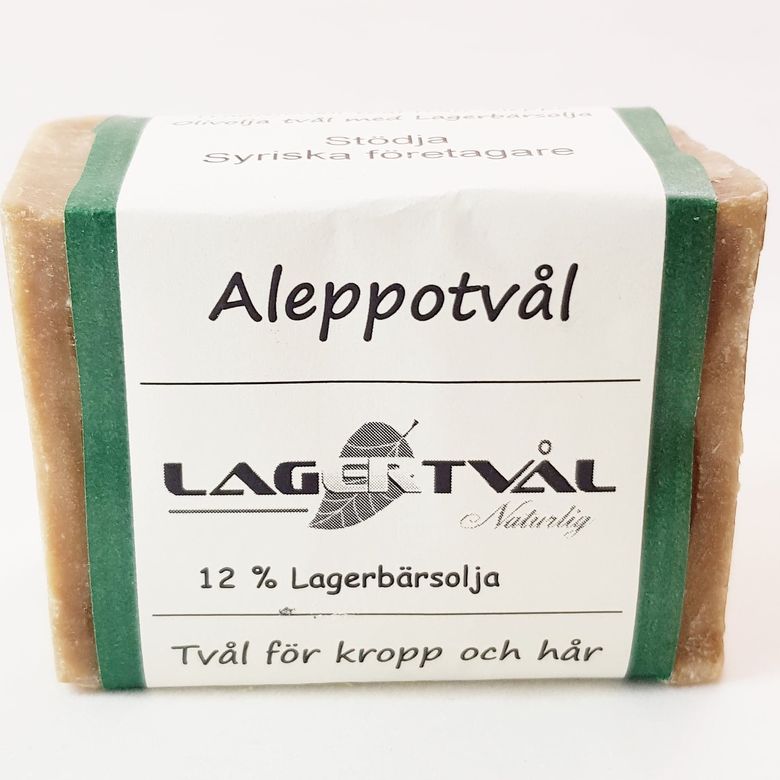 Aleppotvål med  4%, 12%, 20%, 32%, 40% lagerbärsolja, 170-200 g  - 3