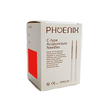 Phoenix akupunkturnål med kopparskaft, styckpackad med hylsa, 0,30*125 mm, 100 st