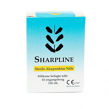 Akupunkturnål från Sharpline  5 nålar  i rör. Kopparskaft med silikon, 0,20x25x5. 500 st