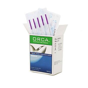 Akupunkturnål ORCA  Premium Plastic Handle Needles, 100 st, 0,22 mm*7 mm