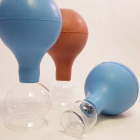 Glass Cupping Jar with Rubber suction ball- sugkoppor