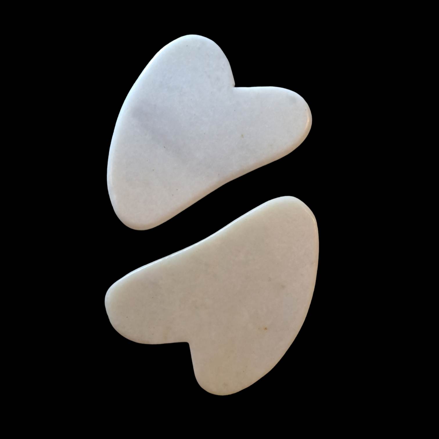 Heart Shaped Gua Sha  Massage Tool Black Obsidian and White Marble, 4-pack eller 10-pack från - 2