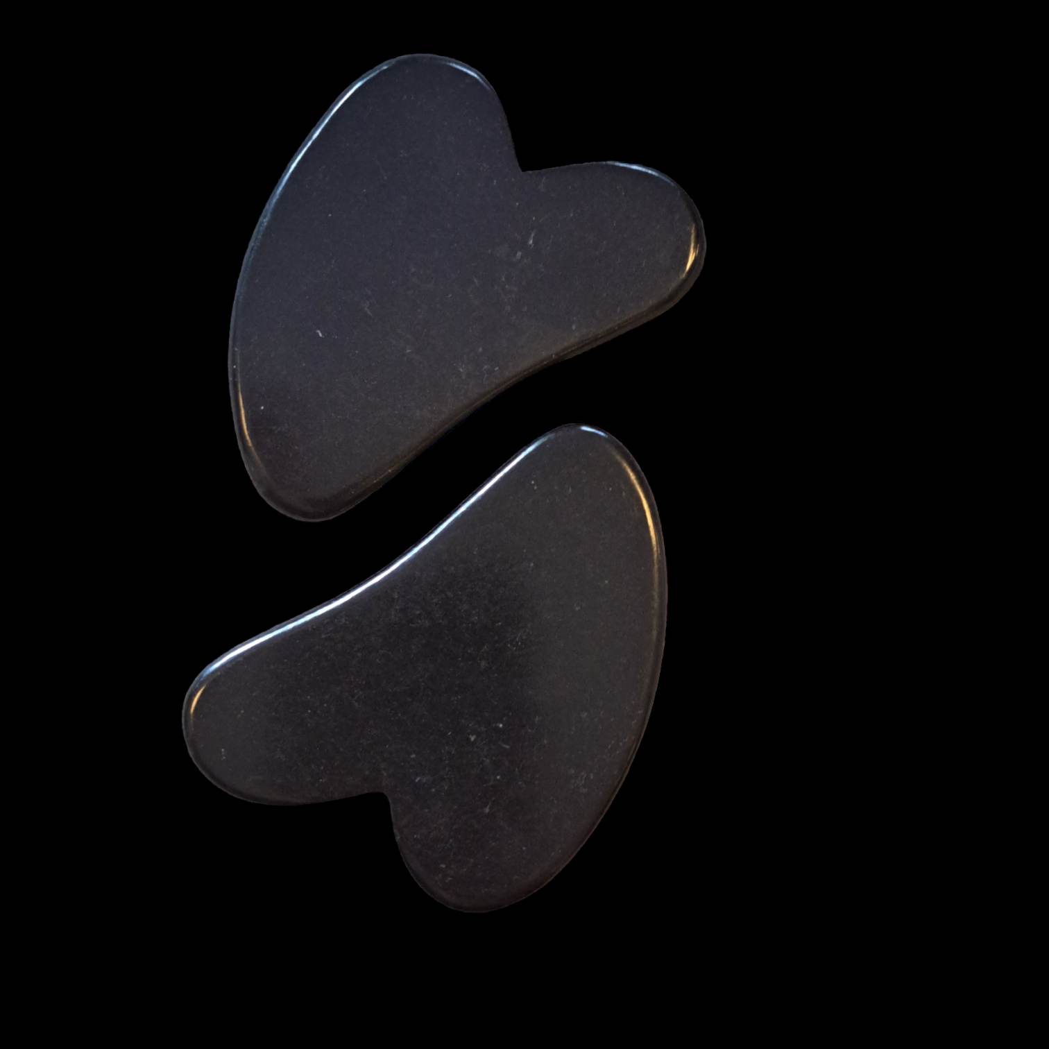 Heart Shaped Gua Sha  Massage Tool Black Obsidian and White Marble, 4-pack eller 10-pack från - 3