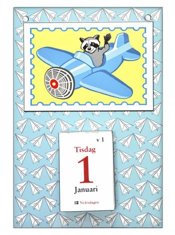 12-122 WALLCALENDAR Flying raccoon