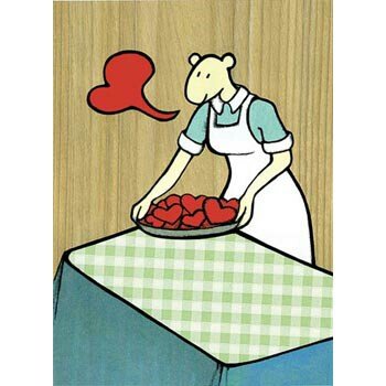 21-215 KORT A6 HEARTS ON PLATE