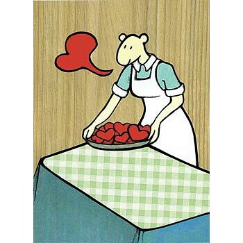 21-215 KORT A6 HEARTS ON PLATE