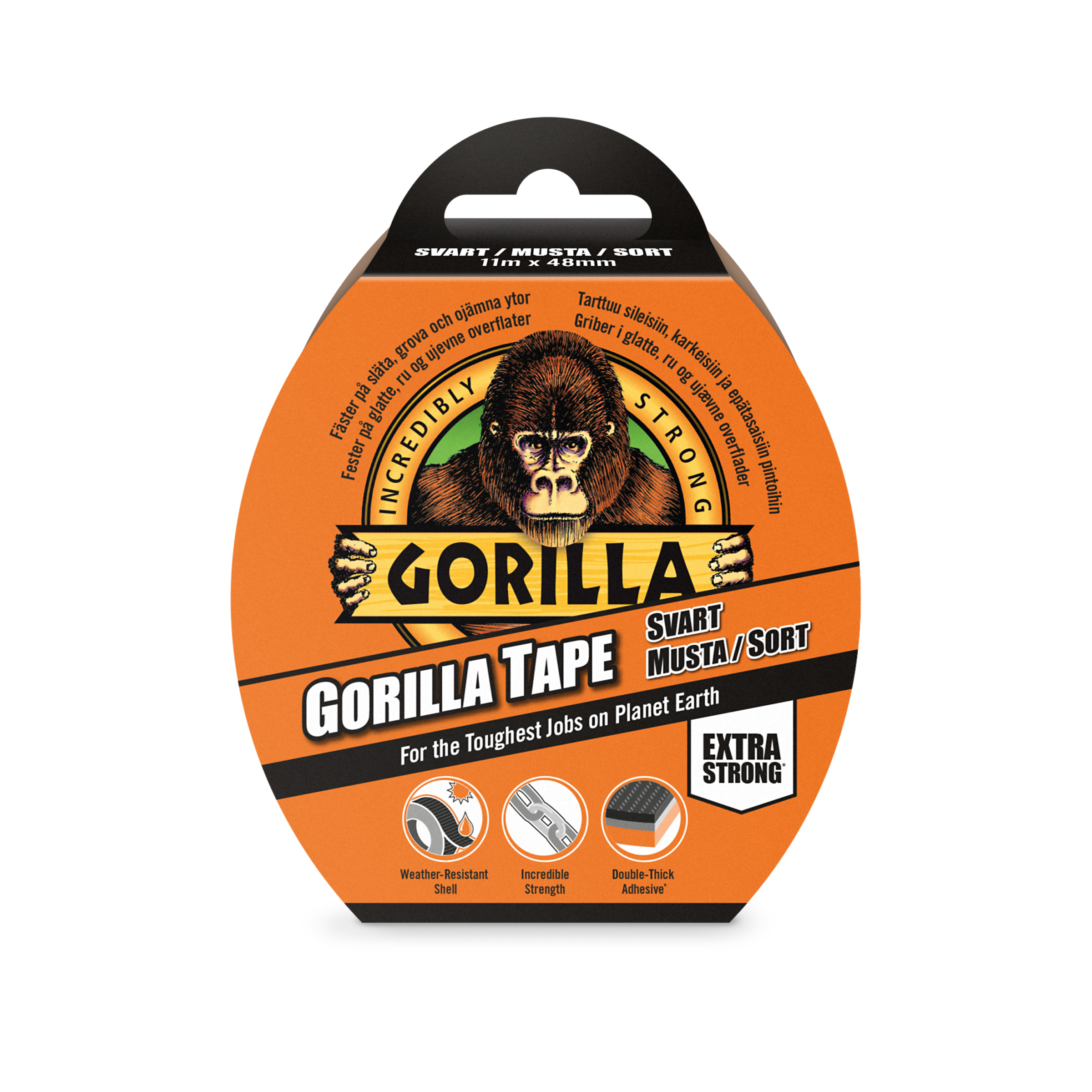 Gorilla Tape Svart, 11mx48mm