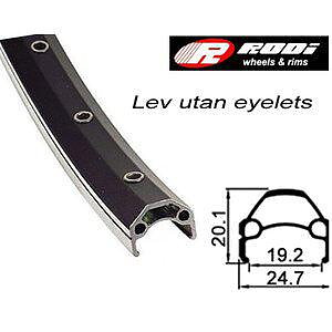 RODI Fälg 26" 559 Dubbel Svart 36H