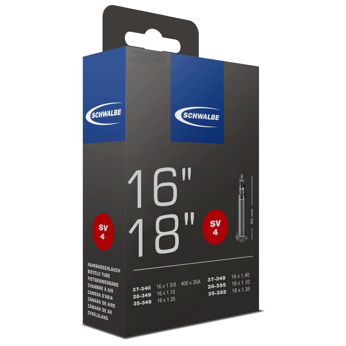 SCHWALBE SV4 (28-37x340-355) Presta-ventil