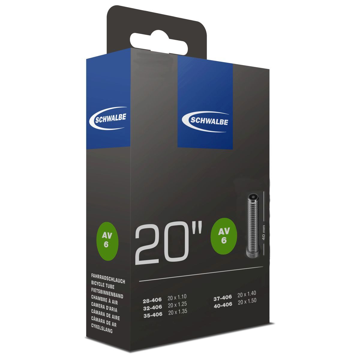 SCHWALBE AV6 (28-40x406) Schrader 40 mm