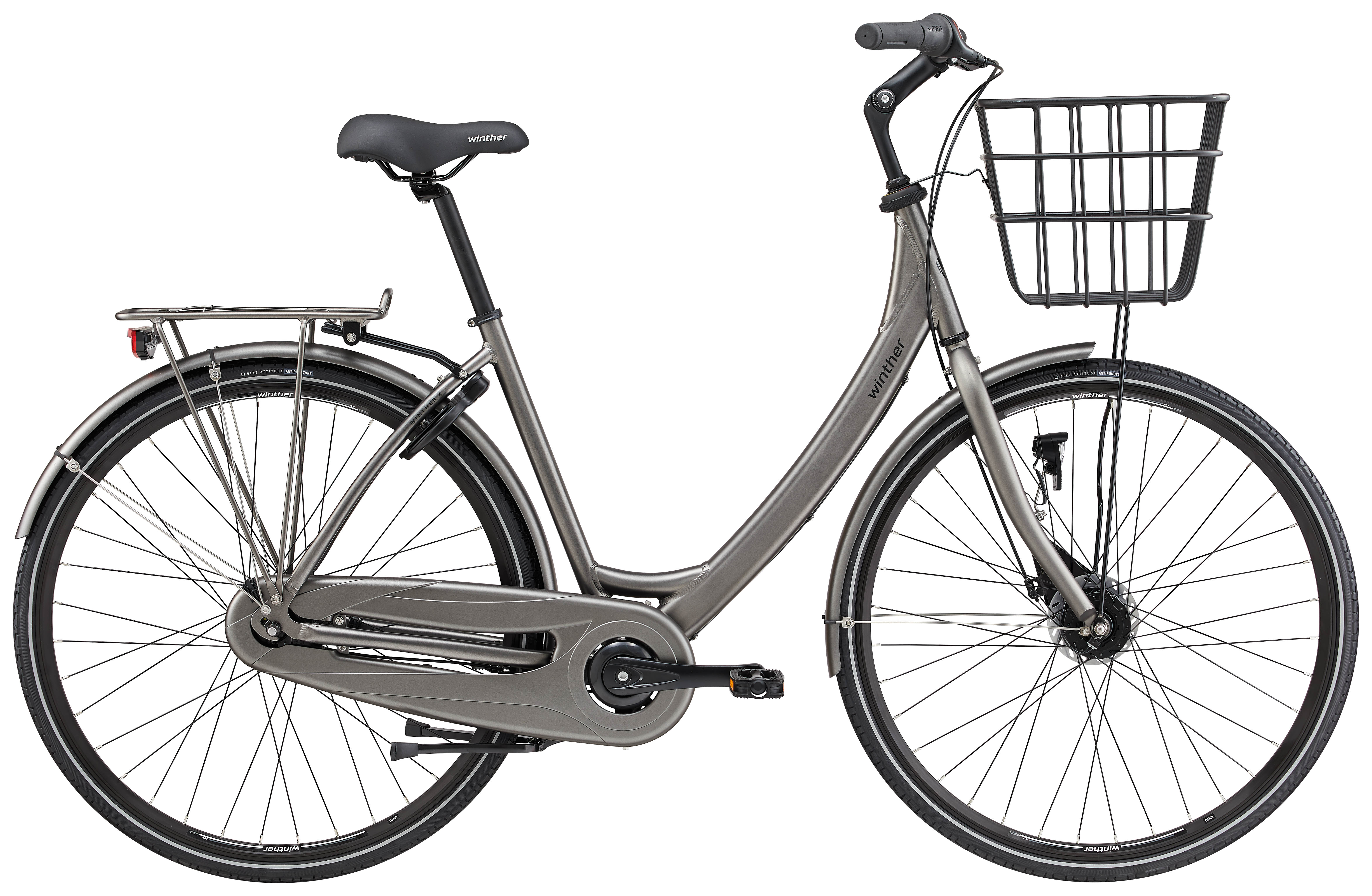 Winther 4 Dam 50cm 7v Shimano Nexus Matt grå brun