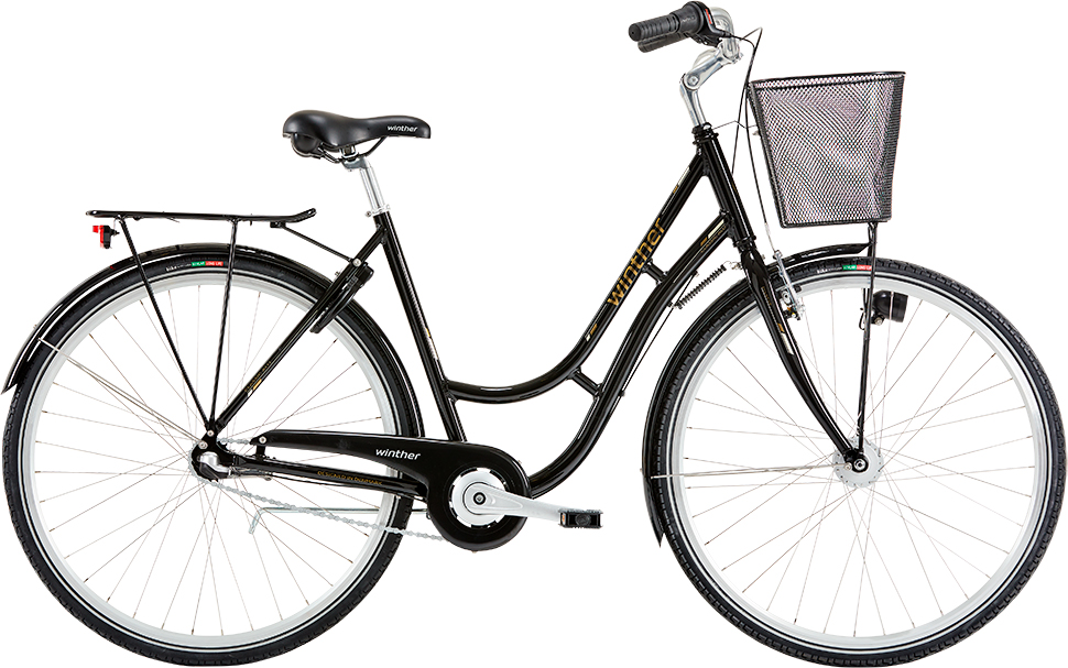 Winther Classic SE Dam 3vxl 52cm Svart inkl. korg