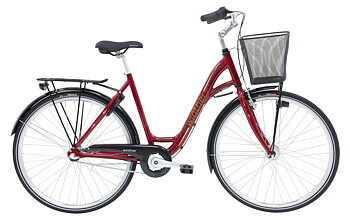 Winther Shopping SE Dam 3vxl fot/v-broms 52cm Röd inkl. korg