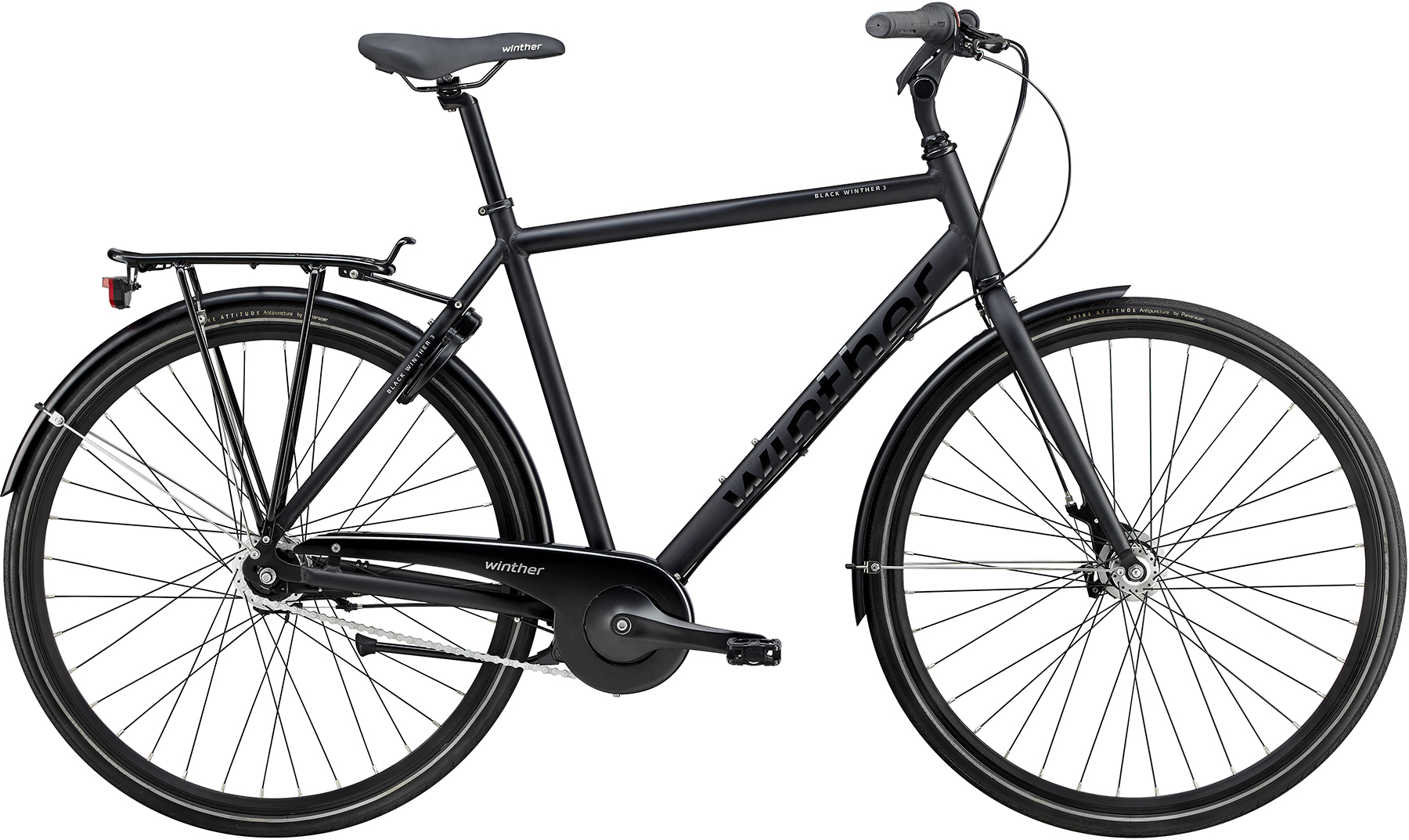 Black Winther 3 Herr 7vxl rullbroms 60cm Mattsvart