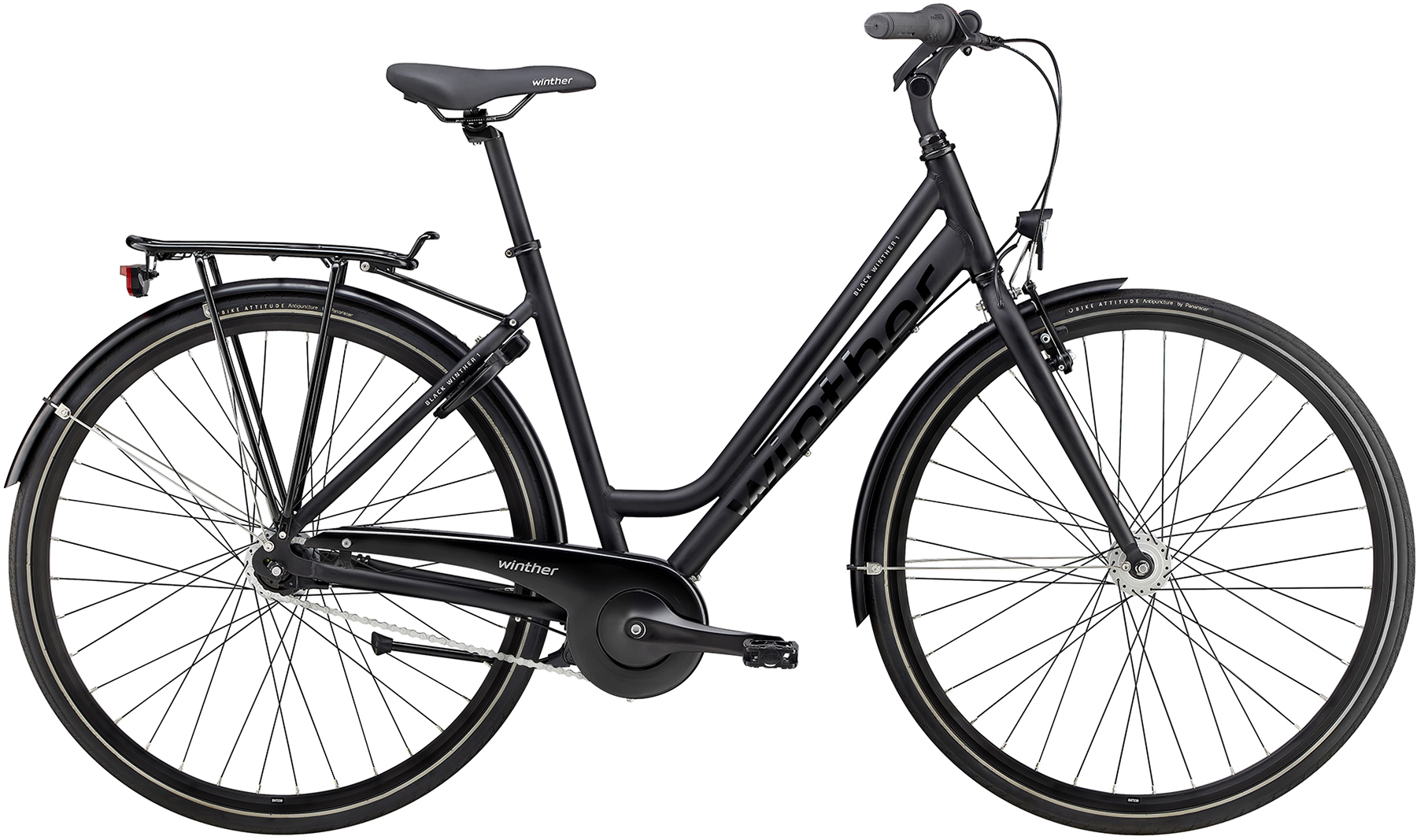 Black Winther 1 Dam 7vxl fot/v-broms 50cm Mattsvart