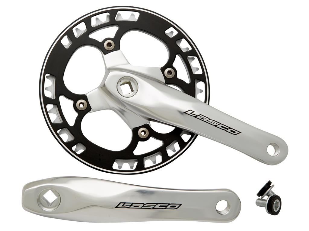Vevparti Lasco 46T 170mm till 110mm vevlager+8mm Silver med Svart disc