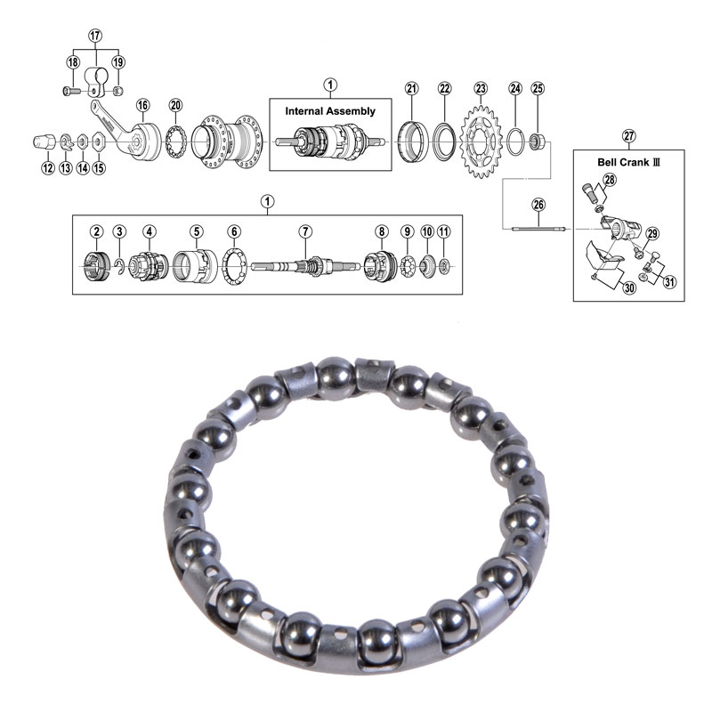 Kulring SHIMANO 3-vxl (SG-3C40) 3/16tumx14