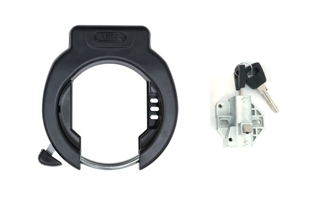 Abus 4750XL ramlås med Shimano STEPS DT1 batterilås, lika låsning