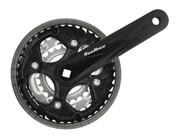 Vevparti SunRace MTB 42/34/24 7-8vxl 170mm med kedjeskydd (-2mm) Svart
