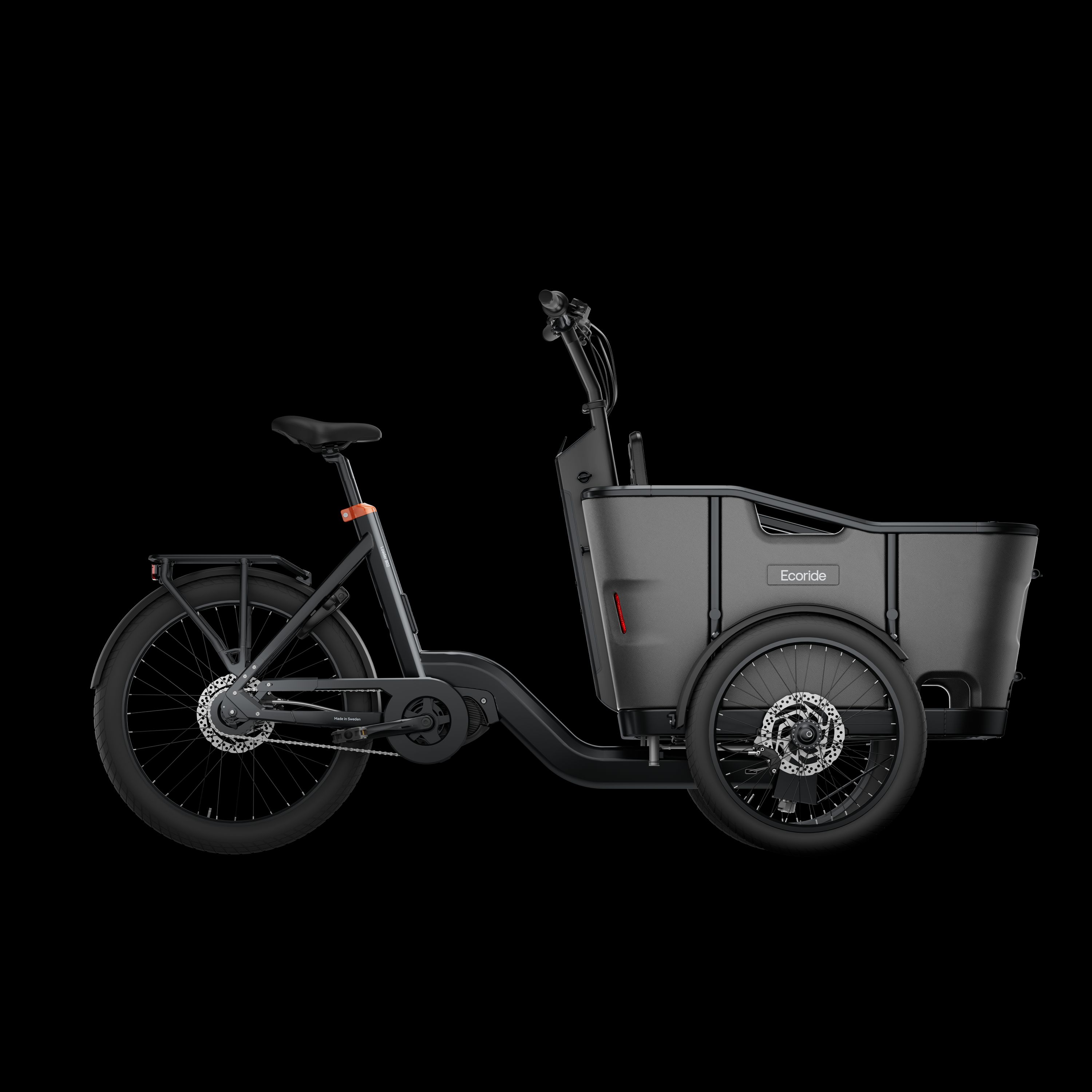 Ecoride Loader 802 – trehjulig ellådcykel, mittmotor och kedja