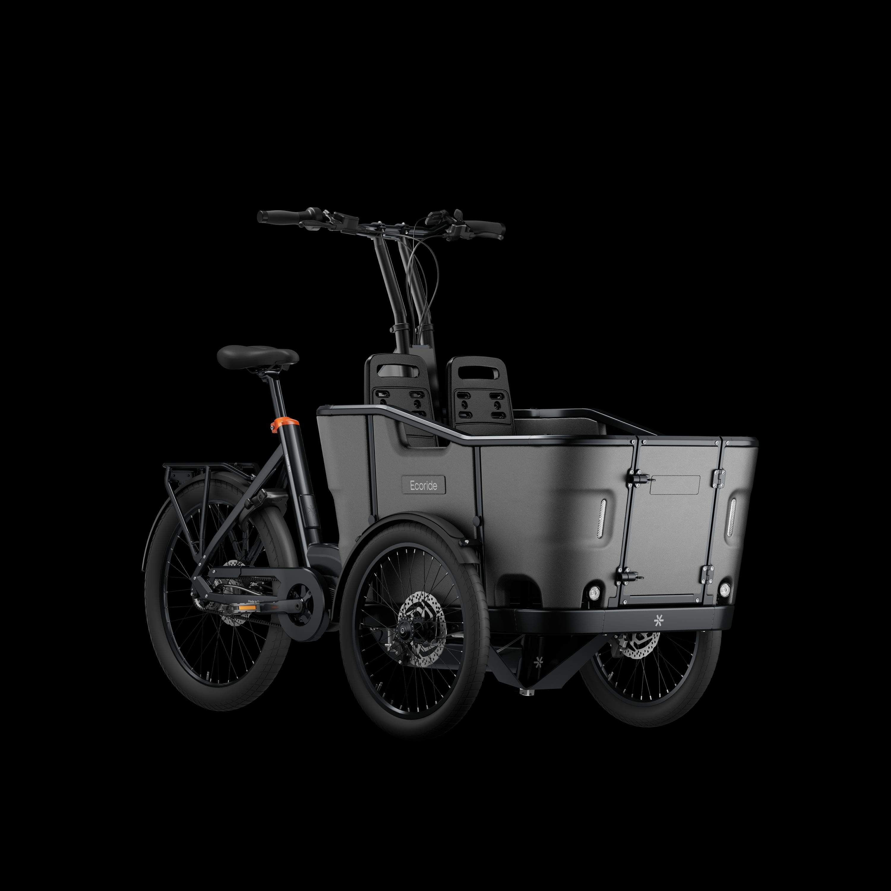 Ecoride Loader 806 – trehjulig ellådcykel, mittmotor och remdrift