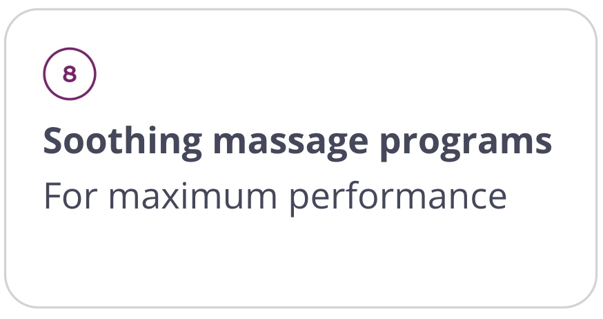 8 forskjellige massasjeprogrammer for pressoterapi