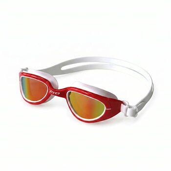 Zone3 Attack  Swim Goggles - Red/White - Mirrored Lens
