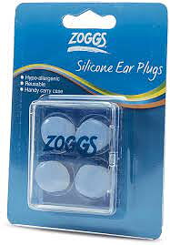 Zoggs Silicone Reusable Ear Plugs for Swimming And Watersports, Clear, Pack of 4