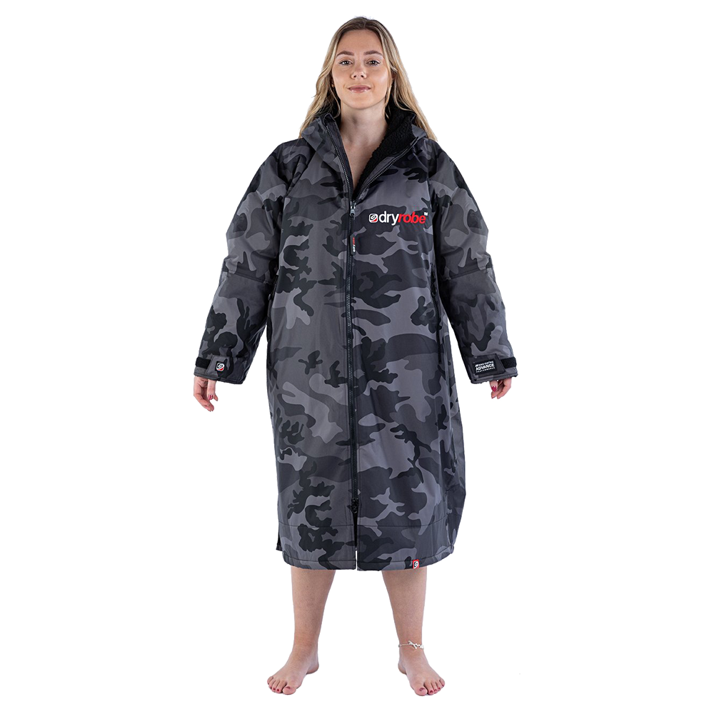 Dryrobe Advance Long Sleeve - Black Camo/Black - 6