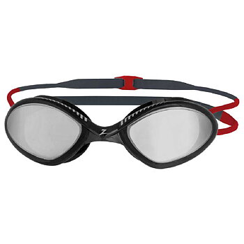 Zoggs Tiger Swim Goggles - Black/Red -  Mirror /Titanium Smoke