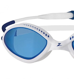 Zoggs Tiger Swim Goggles - White - Blue lens