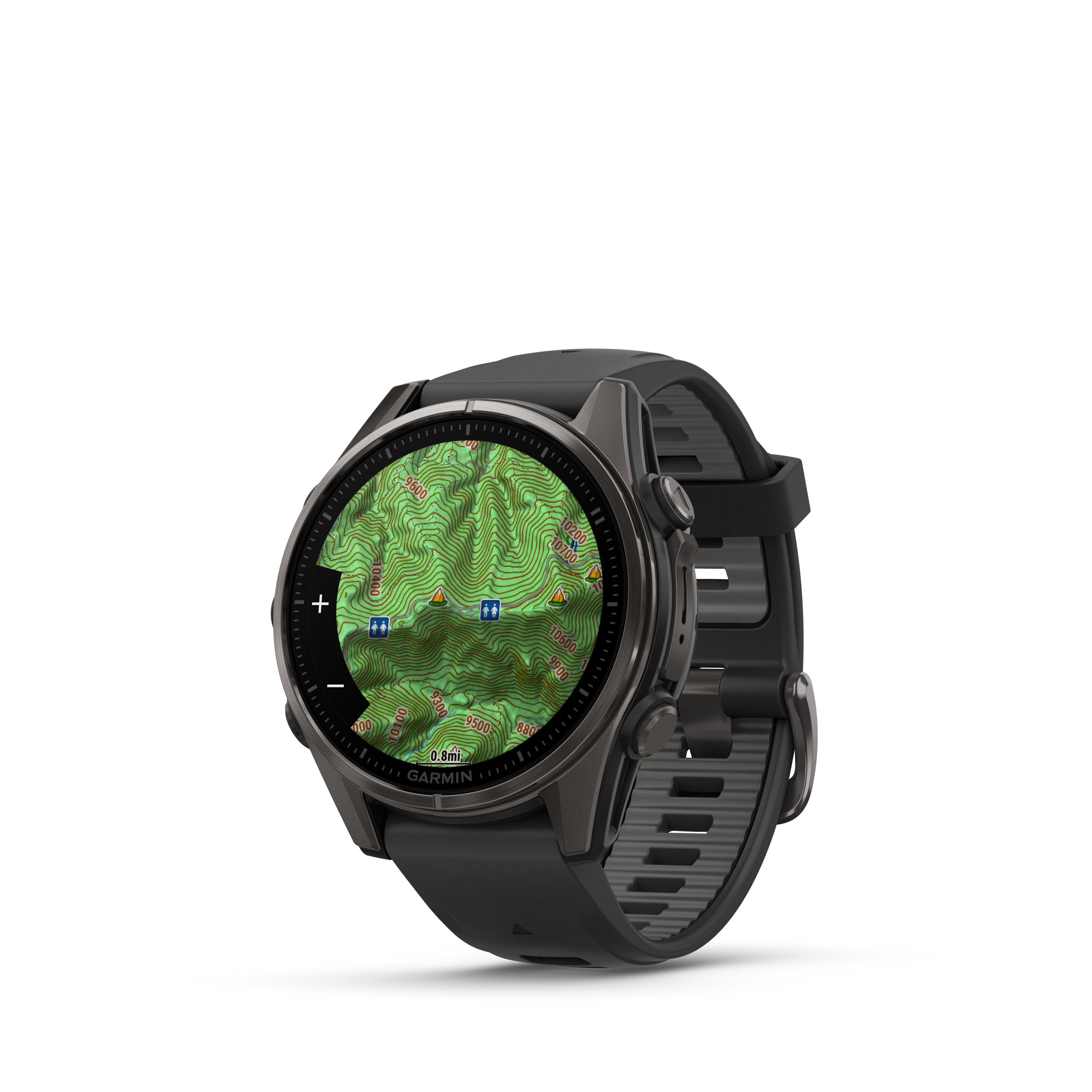 Garmin fēnix® 8 PRO -47 mm, AMOLED Sapphire, Gray DLC Titanium with Black/Stone Gray Silicone Strap - 18
