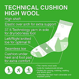 Gococo Technical Cushion High Wool  Svart 