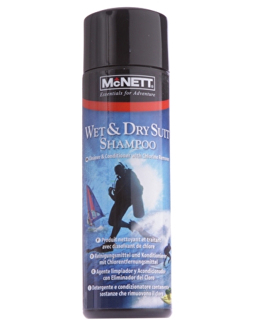 Detergent for wetsuit, wetsuit and drysuit.