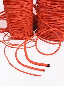 Elastic cord 4mm Orange /Black per  meter
