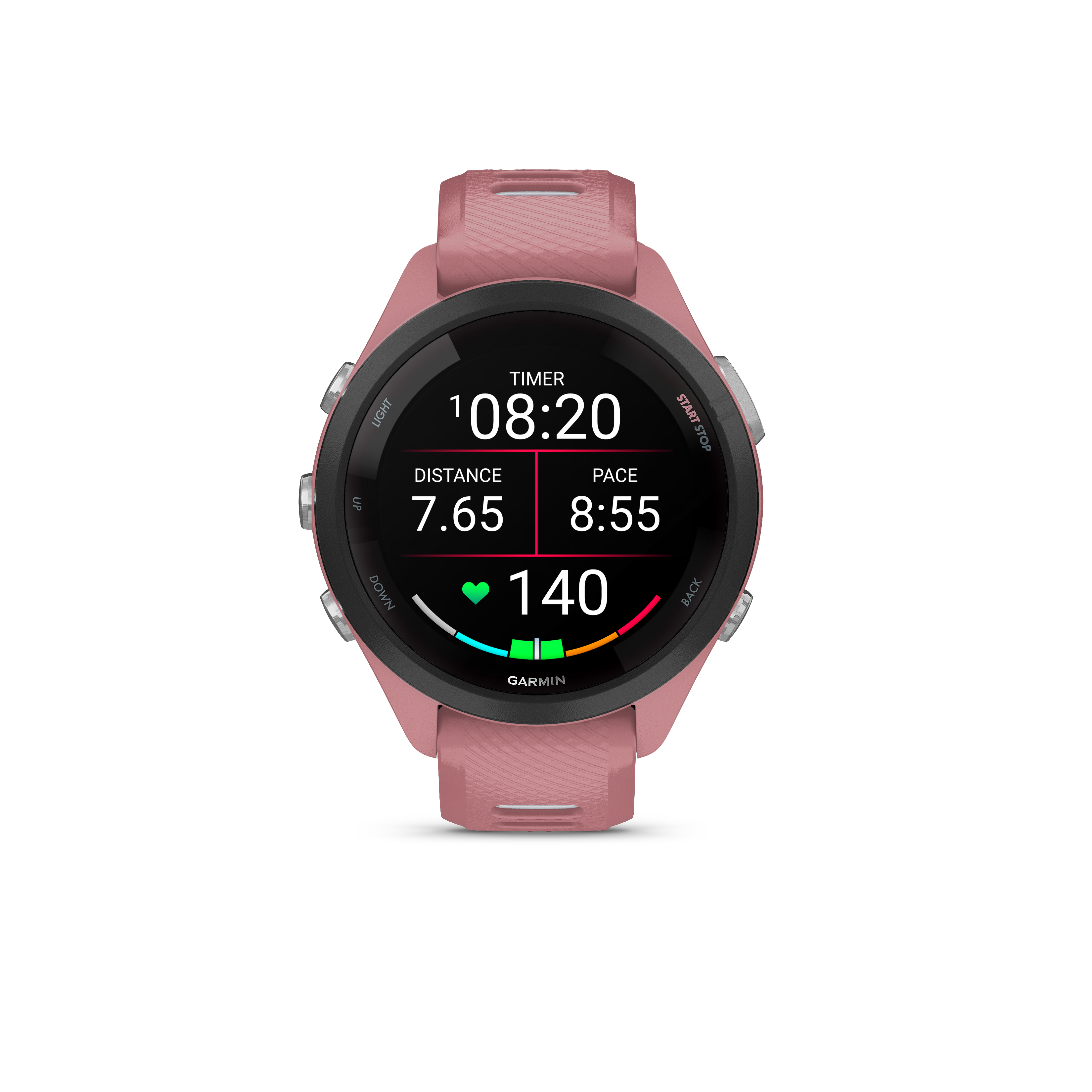 Garmin Forerunner® 265S - Lys rosa etui og lys rosa/pulvergrå silikonrem - 2