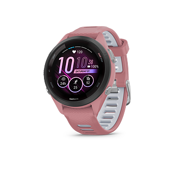 Garmin Forerunner® 265S - Lys rosa etui og lys rosa/pulvergrå silikonrem