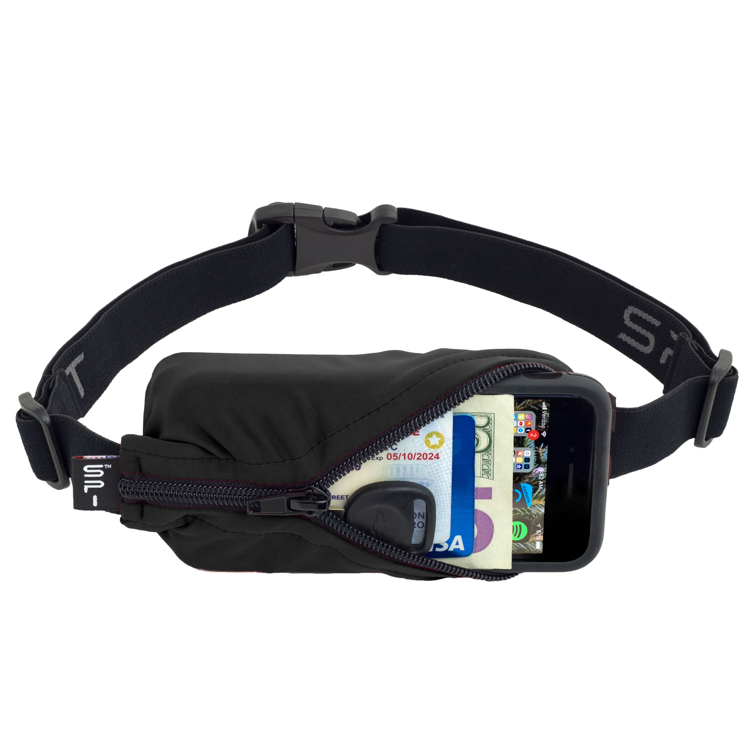 SpiBelt Orginal -  Black Fabric/Black Zipper/Black Logo Band